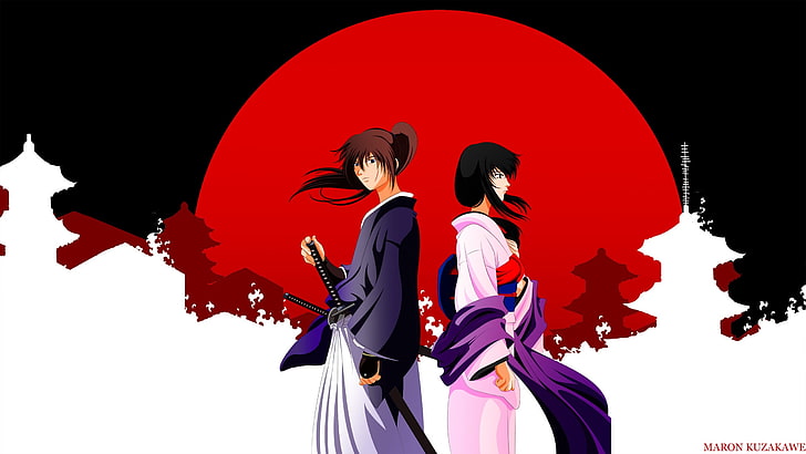 Fondo de pantalla digital de Rorouni Kenshin, anime, Rurouni Kenshin, Fondo de pantalla HD