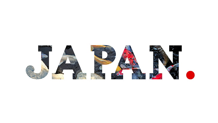 JAPAN tekst, Japonia, typografia, grafika, Tapety HD