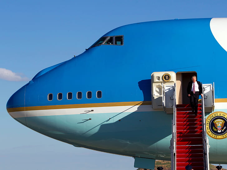 Boeing 747, Air Force One, Donald John Trump, 45e président des États-Unis, Fond d'écran HD