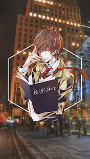аниме, картинка в картинке, Death Note, Ягами Лайт, HD обои HD wallpaper