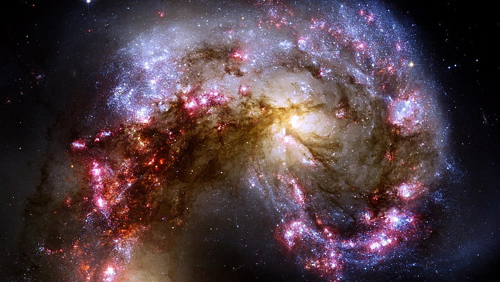 galáxia, galáxias de antenas, universo, galáxias, nebulosa, atmosfera, fenômeno, espaço sideral, espaço, céu, antenas, astronomia, galáxia espiral, estrela, ciência, HD papel de parede