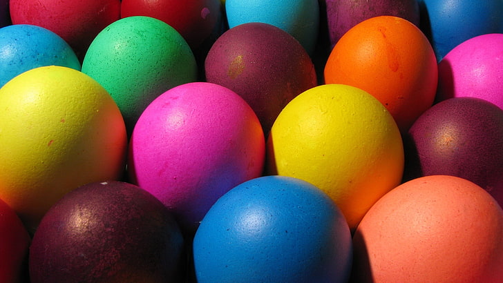 Easter eggs, bright, colorful, eggs, easter, HD wallpaper