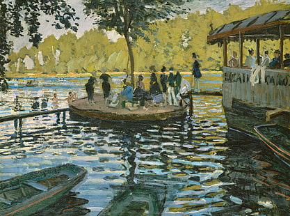 krajobraz, ludzie, obraz, Claude Monet, gatunek, The Grenouillere, Tapety HD HD wallpaper