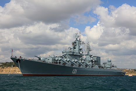 Москва, проект 1164, гвардейский ракетный крейсер, HD обои HD wallpaper