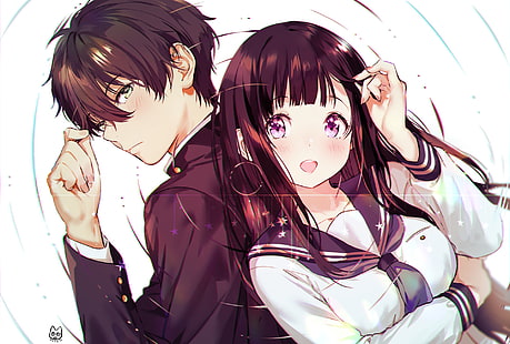 Anime, Hyouka, Eru Chitanda, Hōtarō Oreki, Wallpaper HD HD wallpaper