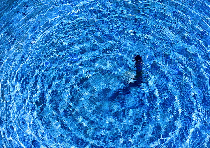 acqua, liquido, blu, onde, Sfondo HD