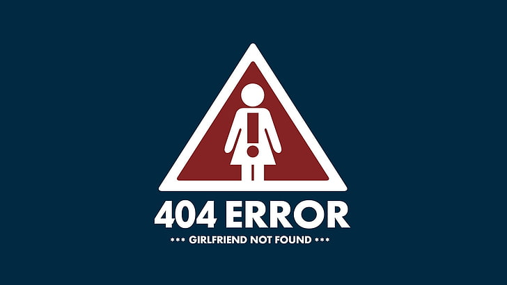 Ilustracja błędu 404, 404 nie znaleziono, humor, znak, grafika, niebieskie tło, minimalizm, trójkąt, typografia, Tapety HD