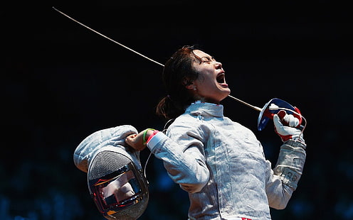 Jiyeon Kim, london, athlete, olympics, fencing, HD wallpaper HD wallpaper