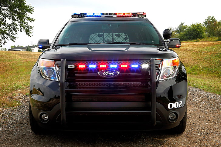 black Ford Explorer SUV, tuning, Ford, police, HD wallpaper