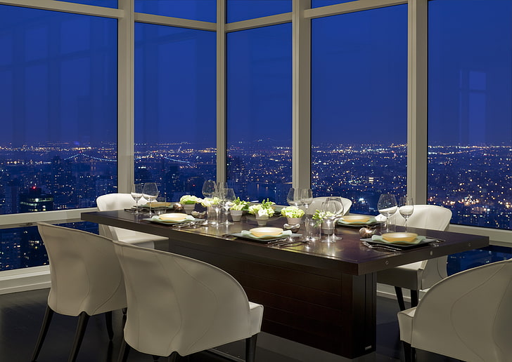 Design, die Stadt, Stil, Interieur, am Abend, Restaurant, Megapolis, HD-Hintergrundbild