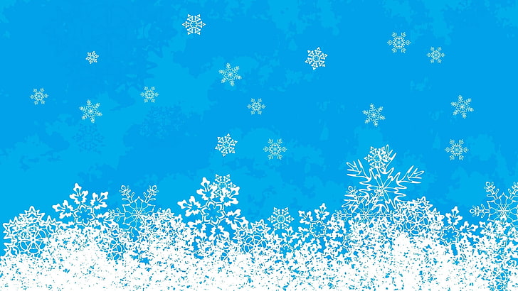 white snowflakes, snowflake, patterns, background, bright, christmas, HD wallpaper