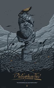 Sócrates, cuervo, filosofía, Fondo de pantalla HD HD wallpaper