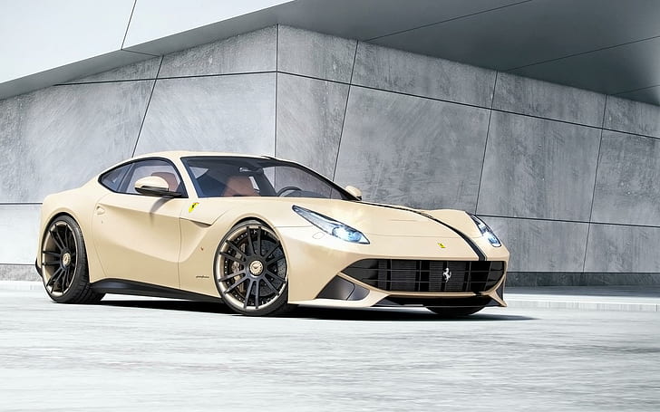 2014 Wheelsandmore Ferrari La Famiglia FIWE, beige super car, ferrari, wheelsandmore, 2014, famiglia, fiwe, cars, HD wallpaper