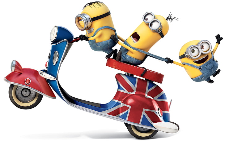 Three Minions, Despicable Me Kevin, Stuart, and Bob illustration, Movies, Hollywood Movies, hollywood, 2015, HD tapet