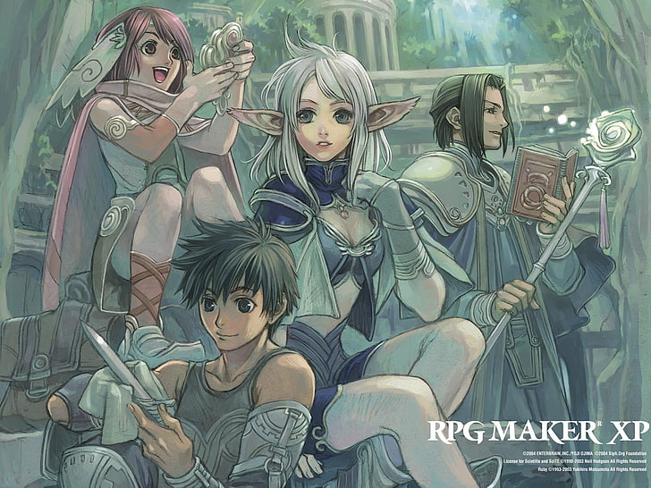 RPG Maker XP ilustracja, RPG, RPG Maker, elfy, czarodziej, Tapety HD