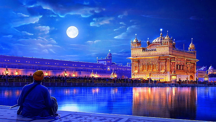 Kuil Emas Harmandir Sahib di kota Amritsar Punjab India Wallpaper Ultra Hd 3840 × 2160, Wallpaper HD