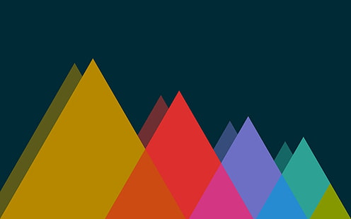 минимализъм, Соларизирана цветова схема, Триъгълник, HD тапет HD wallpaper