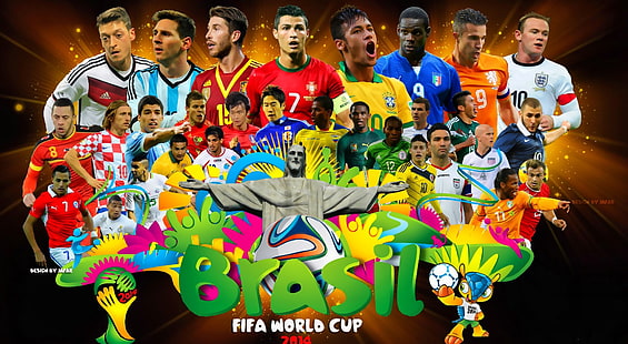FIFA WORLD CUP 2014、ブラジルポスター、スポーツ、サッカー、クリスティアーノロナウド、ワールドカップ2014、ライオネルメッシ、メッシ、セルジオラモス、スペイン、ナイキ、FIFAワールドカップ2014、ブラジル、ネイマール、ブラジル2014、ワールドカップ、ロビンヴァンペルシ、ネイマール・ブラジル、ジャワ・ネコウナム、ルイス・スアレス、イタリア、イギリス、ドログバ、リオ・デ・ジャネイロ、ルーニー、メスト・オジル、 HDデスクトップの壁紙 HD wallpaper