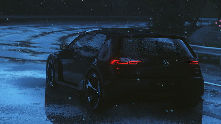 black 3-door hatchback, car, Driveclub, racing, HD wallpaper