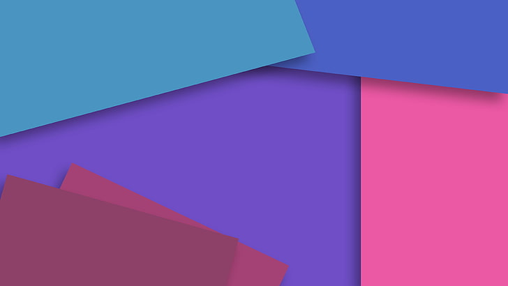 carte viola, blu e rosa, stile materiale, forme, colorate, Sfondo HD