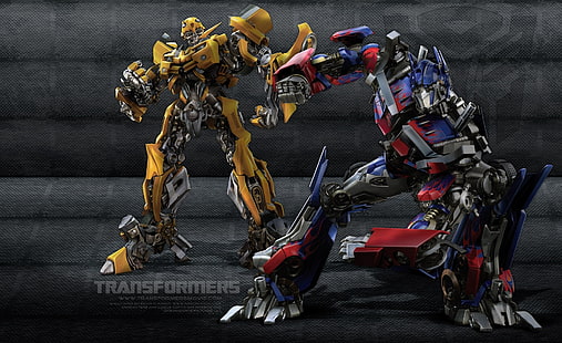 ترانسفورمرز 1 ، ورق الحائط الرقمي Transformers Optimus Prime و Bumble Bee ، والأفلام ، والمحولات، خلفية HD HD wallpaper