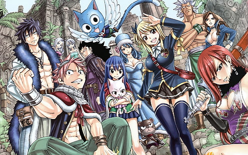Fairy Tail, meninas anime e anime, HD papel de parede HD wallpaper