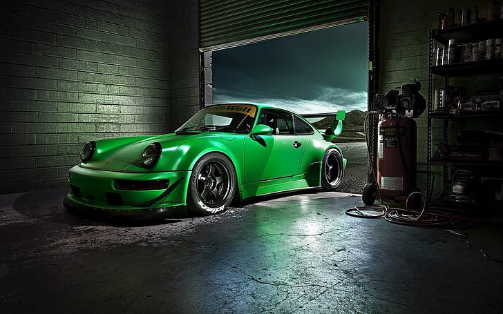 Porsche Carrera verde, cupê esportivo verde, Porsche Carrera, HD papel de parede