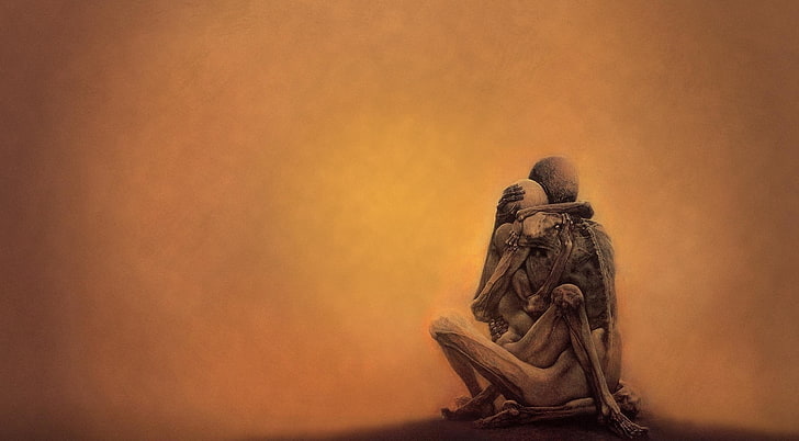 Zdzislaw Beksinski Embrace, illustration familiale, Artistique, Dessins, Fond d'écran HD