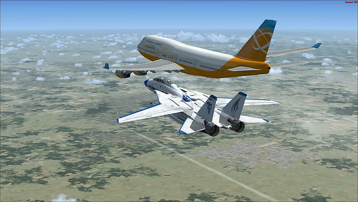 F-14 Escort, samolot, samoloty, Tapety HD