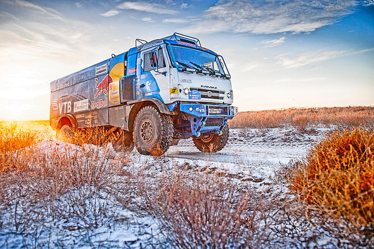 Invierno, nieve, camión, maestro, rally, Dakar, Kamaz, Fondo de pantalla HD