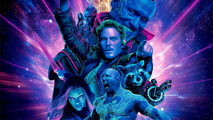 Galaxy Vol Muhafızları.2, Yıldız Efendisi, Gamora, Drax, Roket, Yondu Udonta, en iyi filmler, HD masaüstü duvar kağıdı
