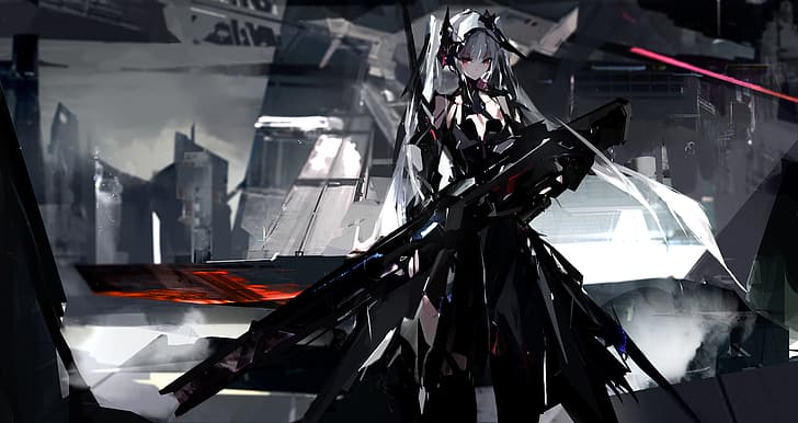 Zelle (Künstler), Anime Girls, Science Fiction, Girl With Weapon, HD-Hintergrundbild
