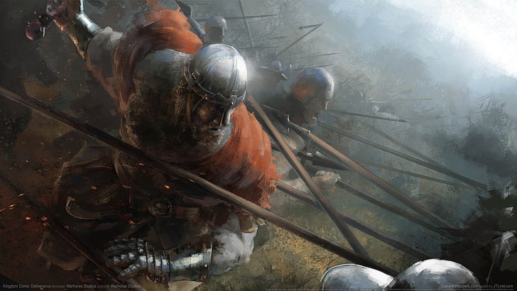 ilustração de cavaleiros, videogames, Kingdom Come: Deliverance, Warhorse Studios, HD papel de parede