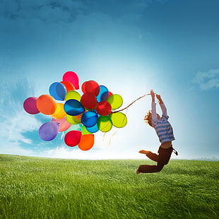 Luftballons in verschiedenen Farben, Tapete, Galaxy, Samsung, Original, HD-Hintergrundbild HD wallpaper