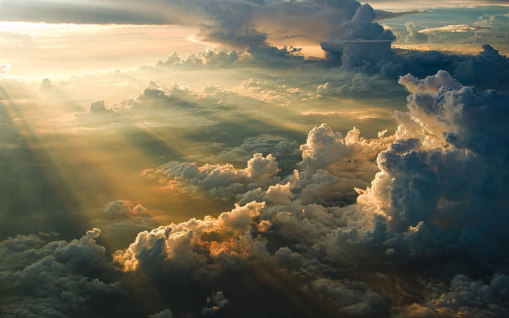 Clouds, morning, sunrise, Clouds, Morning, Sunrise, HD wallpaper