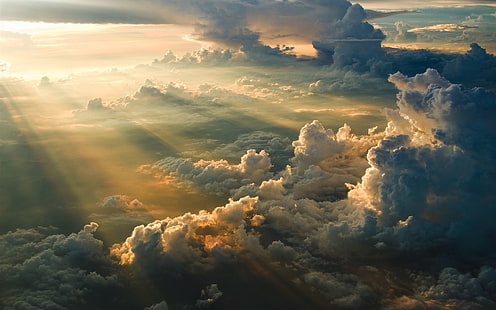 Clouds, morning, sunrise, Clouds, Morning, Sunrise, HD wallpaper HD wallpaper