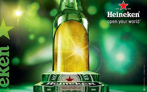 алкоголь, пиво, пиво, банки, heineken, плакаты, реклама, HD обои HD wallpaper