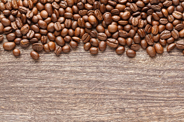 背景、コーヒー、穀物、木材、テクスチャ、豆、ロースト、 HDデスクトップの壁紙