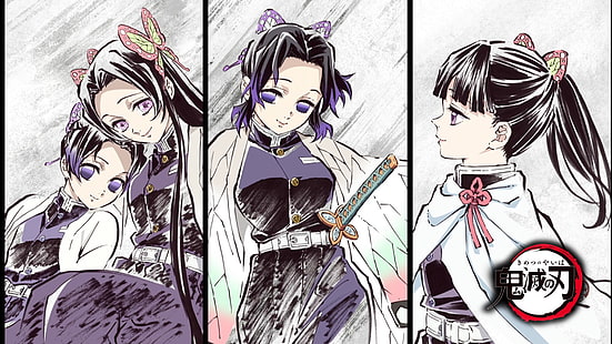 Anime, Demon Slayer: Kimetsu no Yaiba, Kanae Kochou, Kanao Tsuyuri, Shinobu Kochou, HD papel de parede HD wallpaper