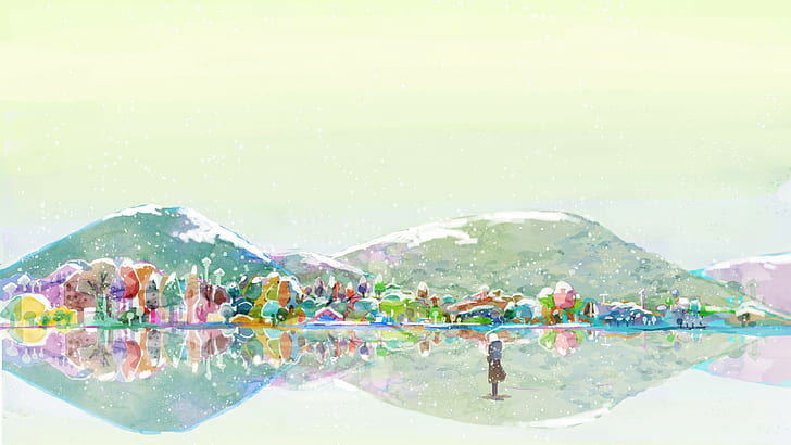 árboles de colores variados pintura, animación, Mushishi, Ginko (Mushishi), Fondo de pantalla HD