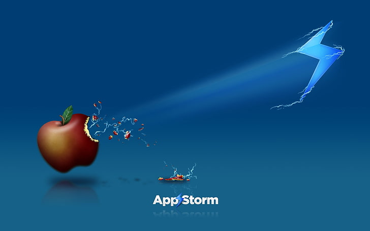 App store, Apple, Mac, фрукты, выстрел, молния, HD обои