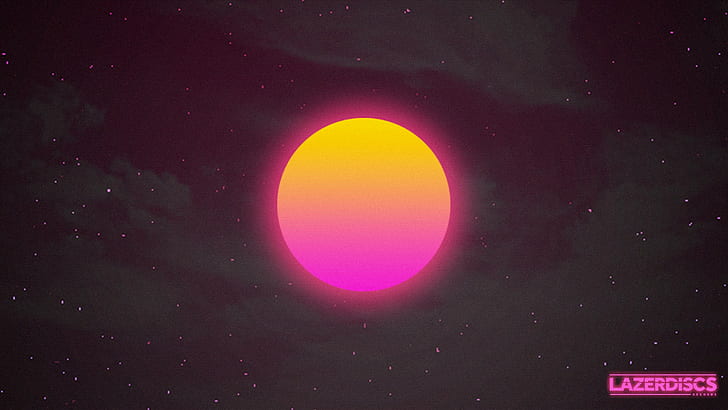 1980-an, Gelombang Retro Baru, luar angkasa, Matahari, cyberpunk, laser, neon, karya seni, synthwave, seni digital, Wallpaper HD