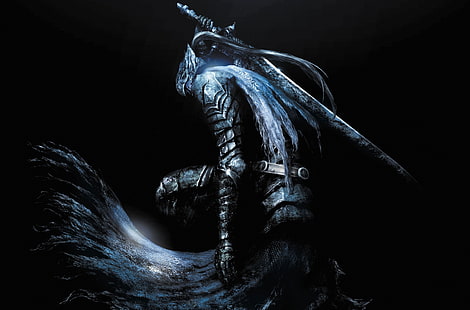 человек с мечом обои, фэнтези-арт, Темные души, Арториас Бездна, HD обои HD wallpaper