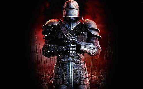 ksatria prajurit memegang wallpaper pedang, Fantasi, Ksatria, Wallpaper HD HD wallpaper