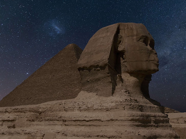 ancient, architecture, cairo, desert, egypt, egyptian, giza, landmark, monument, sphinx, HD wallpaper
