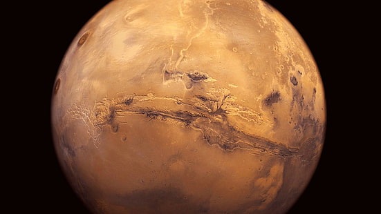 илюстрация на пълнолуние, Марс, планета, космическо изкуство, космос, Слънчева система, HD тапет HD wallpaper