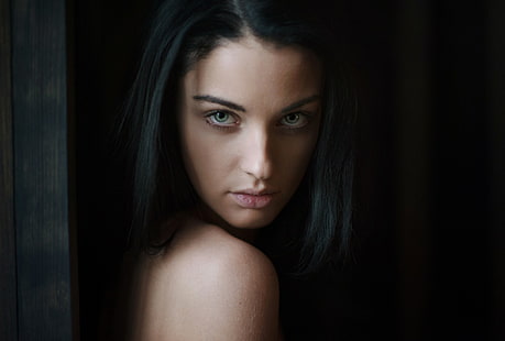 Alla Berger, kobiety, modelka, twarz, portret, brunetka, Tapety HD HD wallpaper