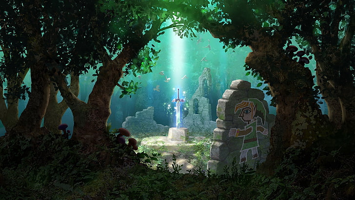 Zelda, la leyenda de Zelda: un enlace entre mundos, Fondo de pantalla HD