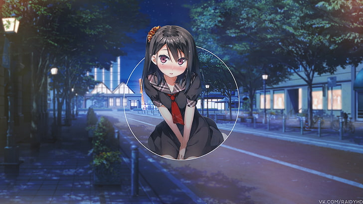 Anime Girls, Anime, Bild-in-Bild, Nacht, HD-Hintergrundbild