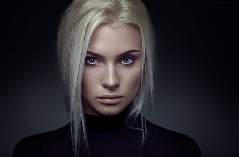 блондинка, лицо, женщины, модель, портрет, HD обои HD wallpaper
